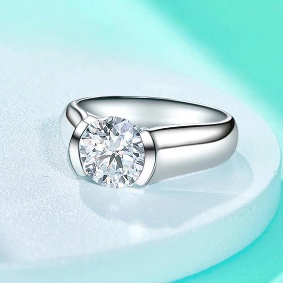 Certified 2 ct. t.w. Moissanite Diamond Engagement Ring NEW - Picture 6 of 16